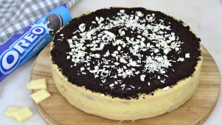 Tarta de obleas y chocolate blanco