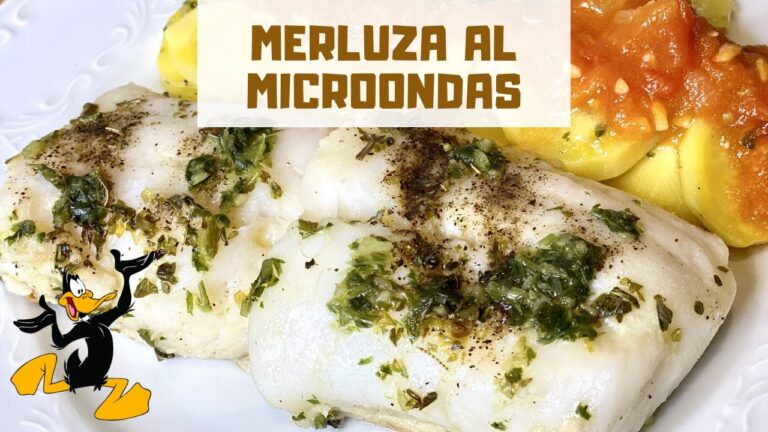 Merluza al microondas con ajo y perejil