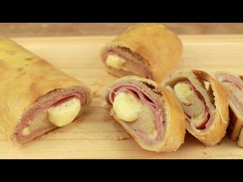 Rollitos de jamón y queso al horno