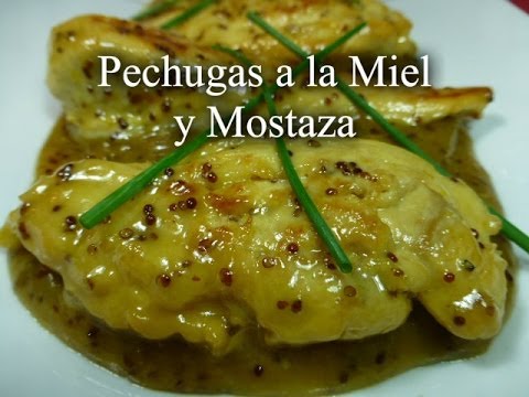 Pechugas de pollo a la mostaza y miel