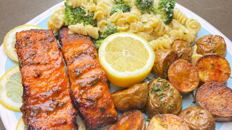 Salmon con salsa de mostaza y miel
