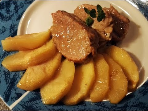 Solomillo de cerdo con manzana caramelizada