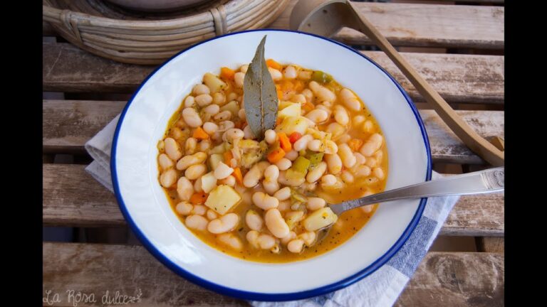 Alubias blancas con verduras en olla rapida