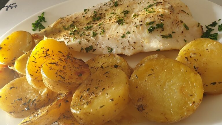 Filetes de merluza con patatas al horno