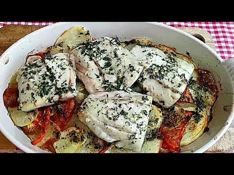 Corvina al horno con ajo y perejil