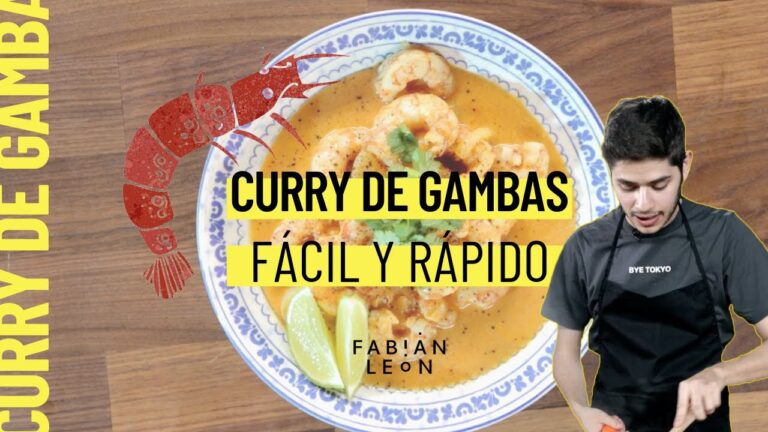 Curry de gambas con leche de coco