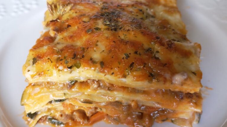 Receta de lasaña de carne y verduras