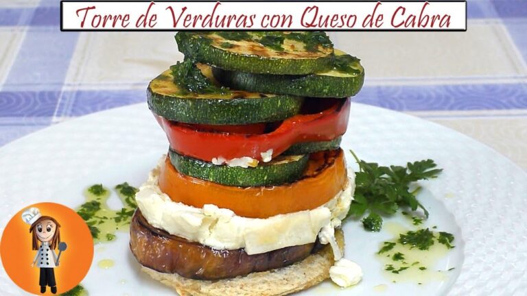 Verduras asadas con queso de cabra