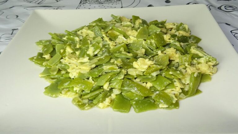 Revuelto de judias verdes con huevo