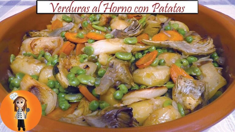 Patatas panaderas con verduras al horno