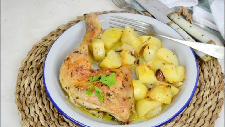 Cuartos de pollo al horno con limon