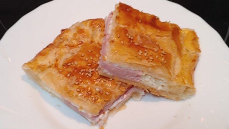 Empanada de hojaldre de jamon york y queso