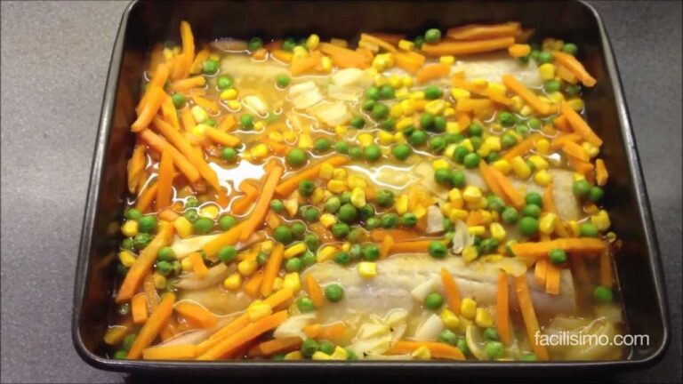 Merluza al horno con verduras light