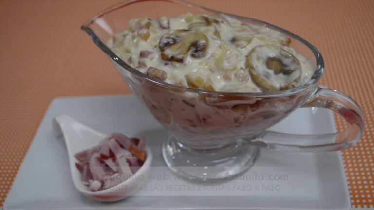 Salsa carbonara con nata y champiñones