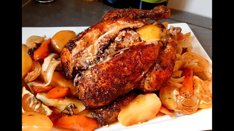 Pollo relleno deshuesado al horno jam&oacute;n y queso