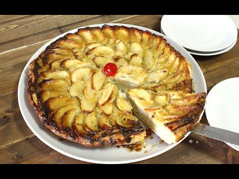 Tarta de manzana con base de hojaldre