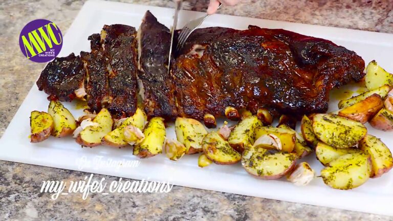 Costillas al horno barbacoa y miel