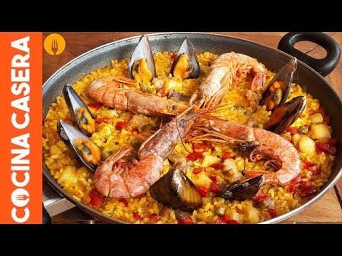 Como hacer paella de pollo y marisco