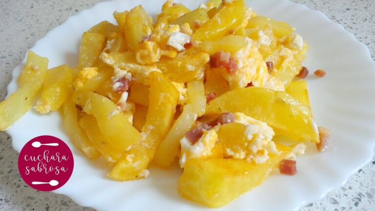Patatas revueltas con huevo y jamon