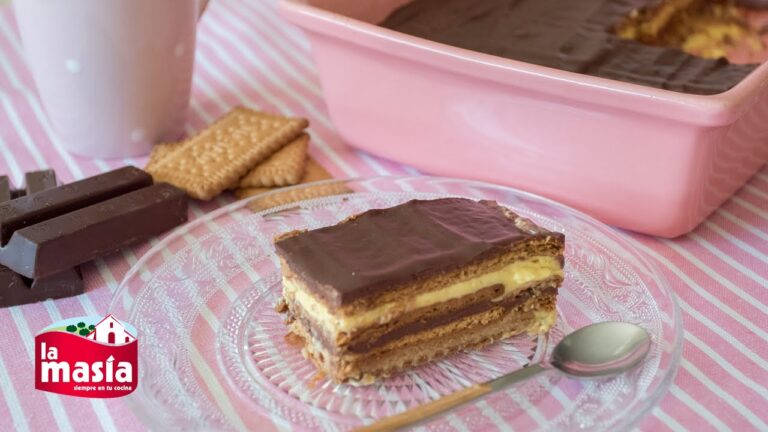 Tarta de galletas flan y chocolate thermomix