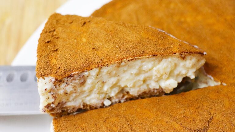Tarta de arroz con leche al horno