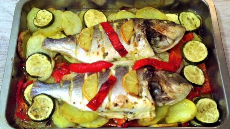 Receta de dorada al horno con verduras