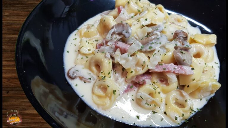 Tortellini de carne a la carbonara