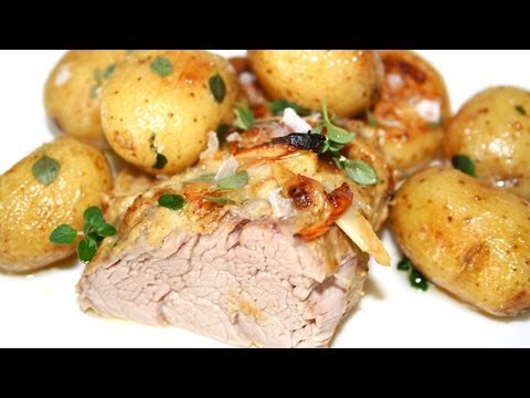 Solomillo de cerdo al horno con mostaza