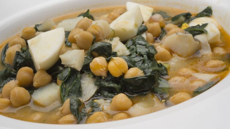 Garbanzos con bacalao y espinacas arguiñano