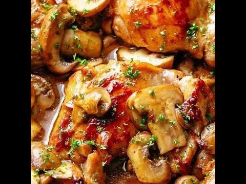 Muslos de pollo deshuesados al ajillo