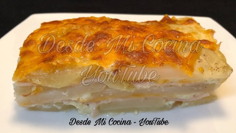Patatas gratinadas con jamón y queso