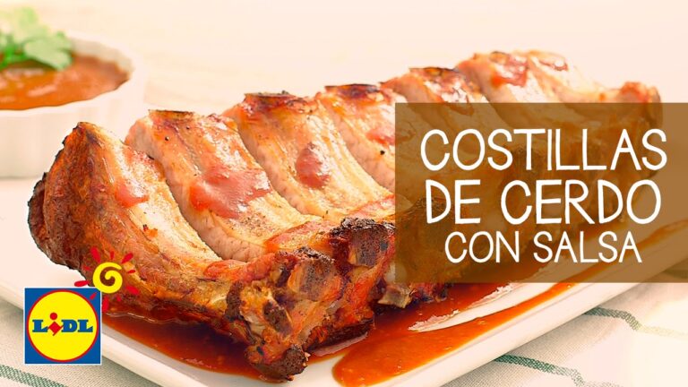 Costillas con salsa barbacoa miel y mostaza