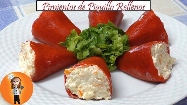 Pimientos del piquillo rellenos de atun frios