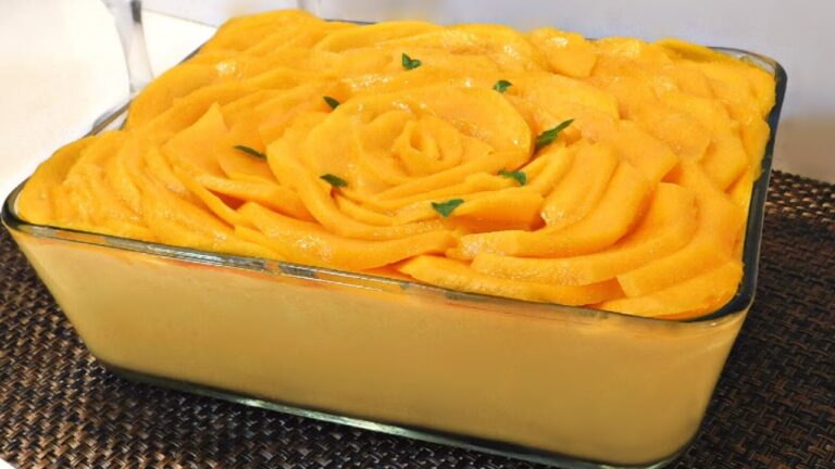 Mousse de mango con leche condensada