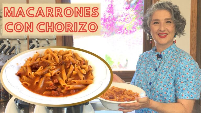 Macarrones con chorizo y jamon thermomix