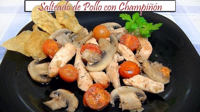 Salteado de verduras con pollo y champiñones