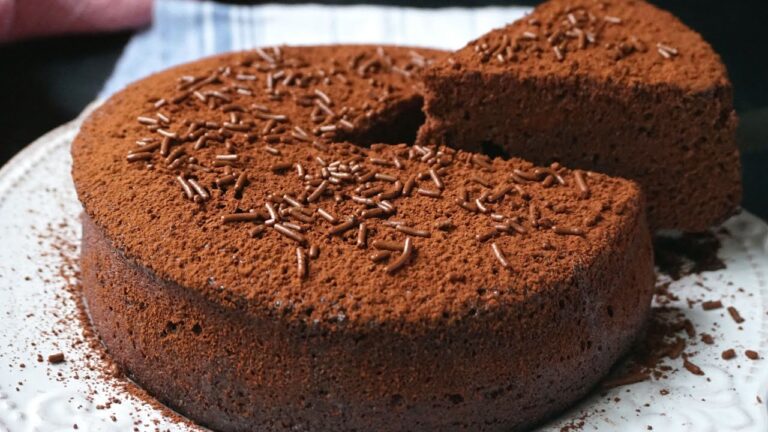 Bizcocho de chocolate en el microondas