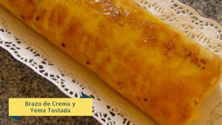 Brazo de gitano de nata y yema quemada