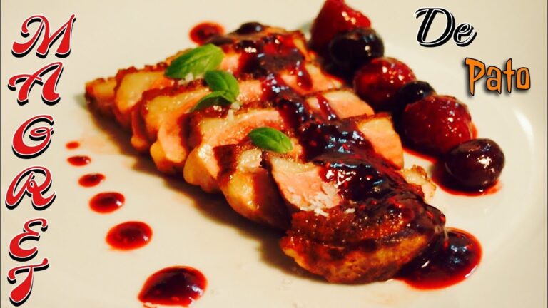 Magret de pato con salsa de frutos rojos