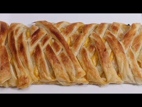 Trenza de hojaldre rellena de verduras