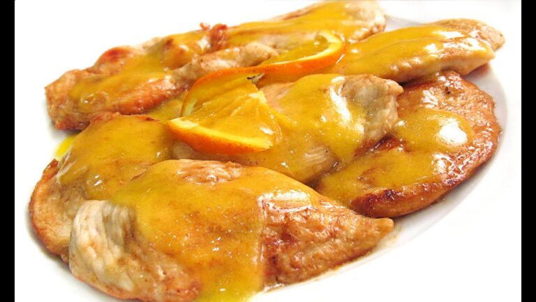 Pechugas de pollo en salsa de naranja