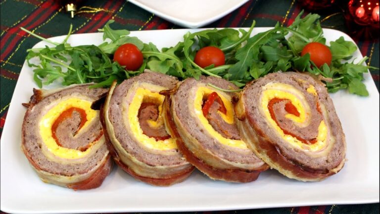 Rollo de carne picada para navidad
