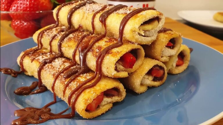 Rollitos de pan de molde y chocolate