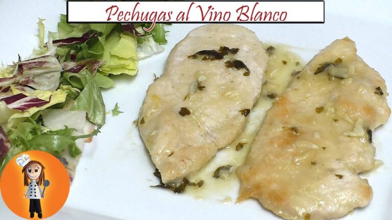 Filetes de pollo en salsa de vino blanco