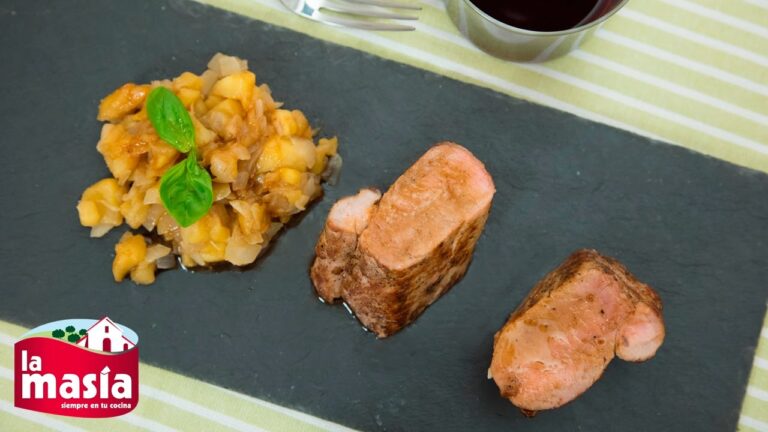 Solomillo con manzana y cebolla caramelizada