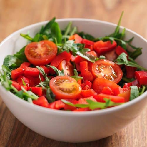 Ensalada de pimientos asados y tomate