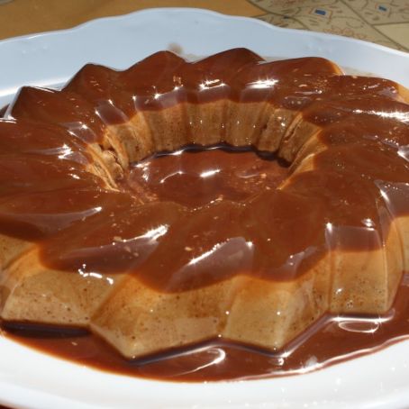 Flan de cafe y leche condensada